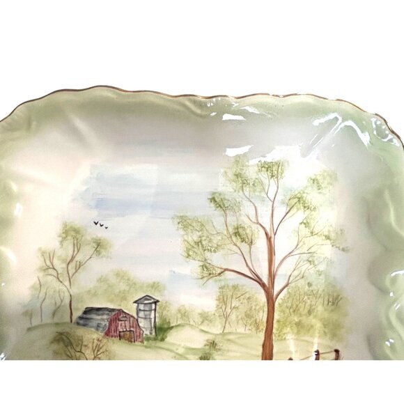 Chanute AFB Castleton China Square Serving Plate Collectable Hand Painted - Picture 9 of 9